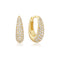 Ania Haie Fluid Light Gold Pave Dome Huggie Hoop Earrings E078-10G