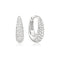 Ania Haie Fluid Light Silver Pave Dome Huggie Hoop Earrings E078-10H