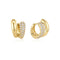 Ania Haie Fluid Light Gold Spiral Half Pave & Polish Huggie Hoop Earrings E078-12G