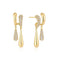 Ania Haie Fluid Light Gold Spiral Contrast Teardrop Dangle Stud Earrings E078-13G