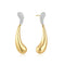Ania Haie Fluid Light Gold Pave & Polished Wave Teardrop Dangle Stud Earrings E078-14G