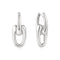Ania Haie Fluid Light Silver Sculptural Interlocking Huggie Hoop Earrings E078-15H