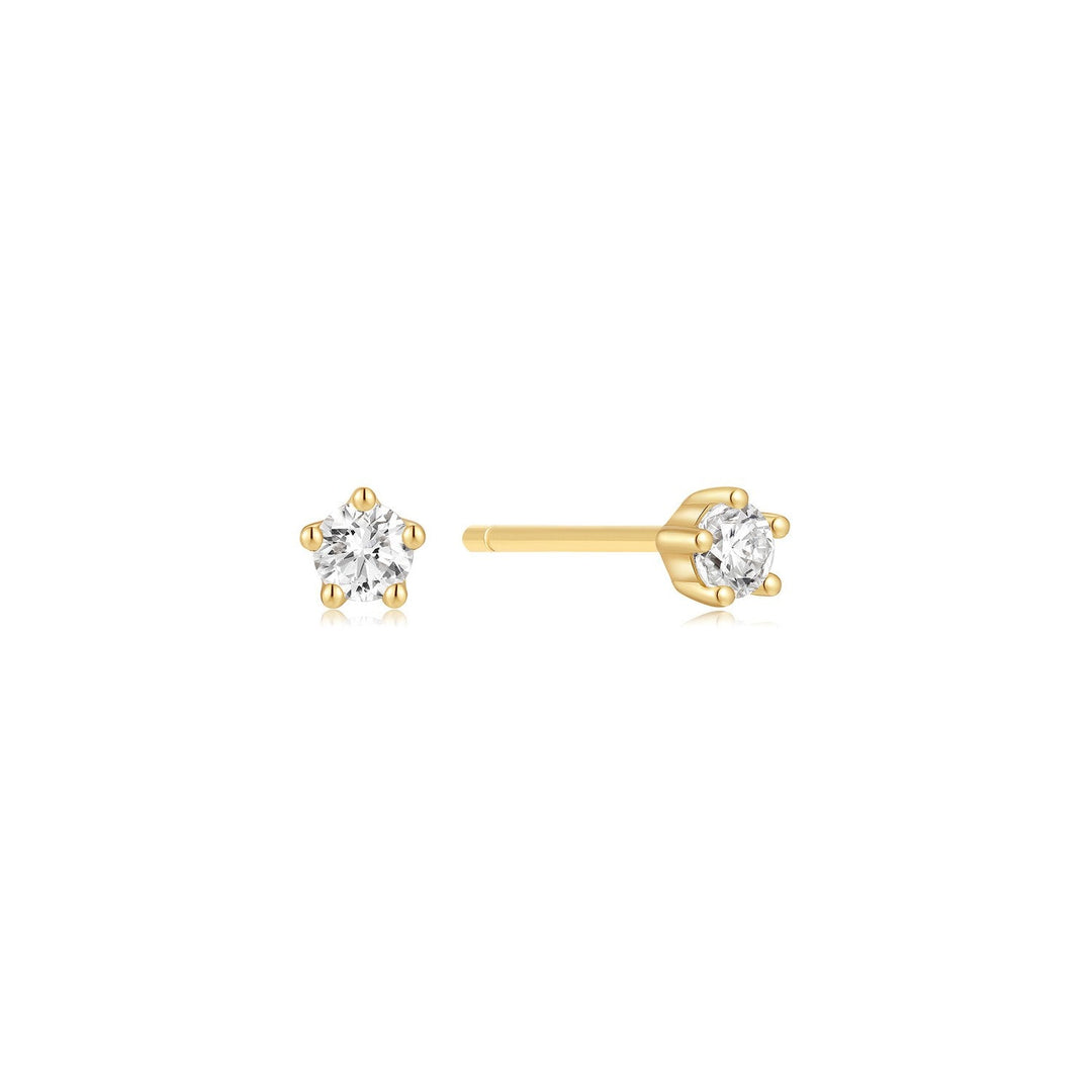 Ania Haie Fairy Dust Gold Mini Five-Prong Sparkle Stud Earrings E079-04G