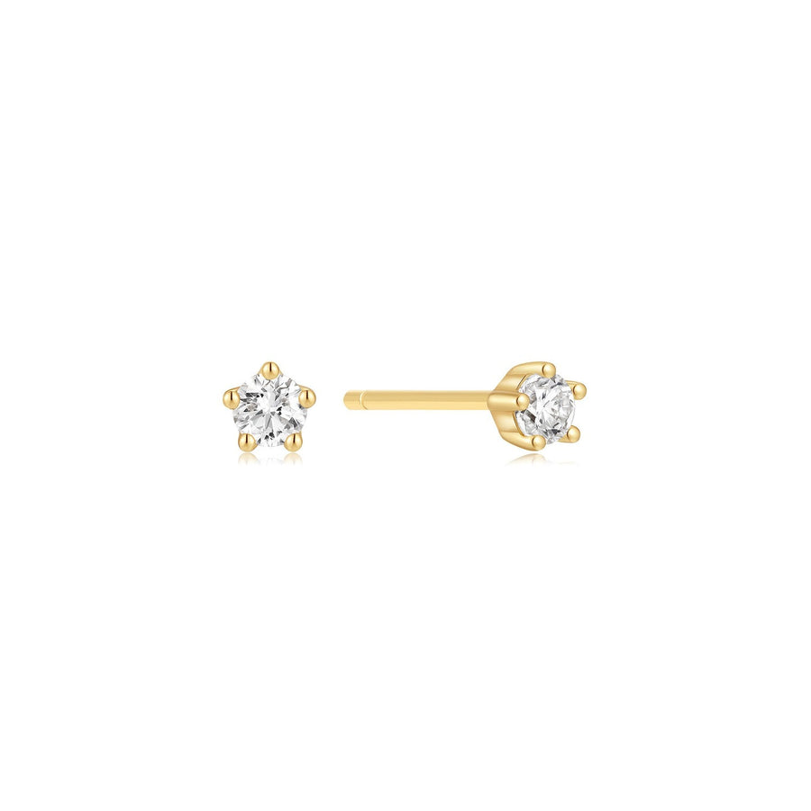 Ania Haie Fairy Dust Gold Mini Five-Prong Sparkle Stud Earrings E079-04G