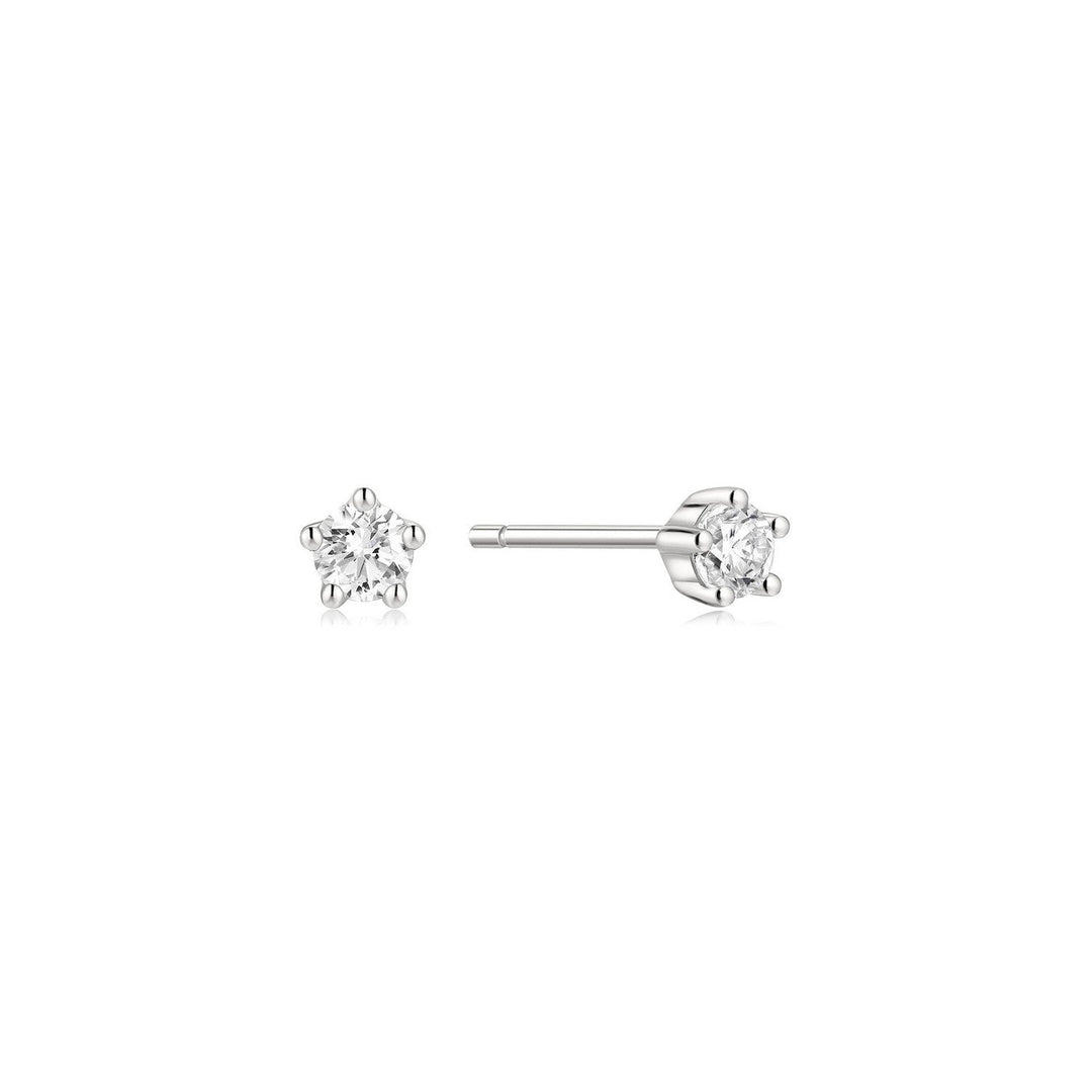 Ania Haie Fairy Dust Silver Mini Five-Prong Sparkle Stud Earrings E079-04H