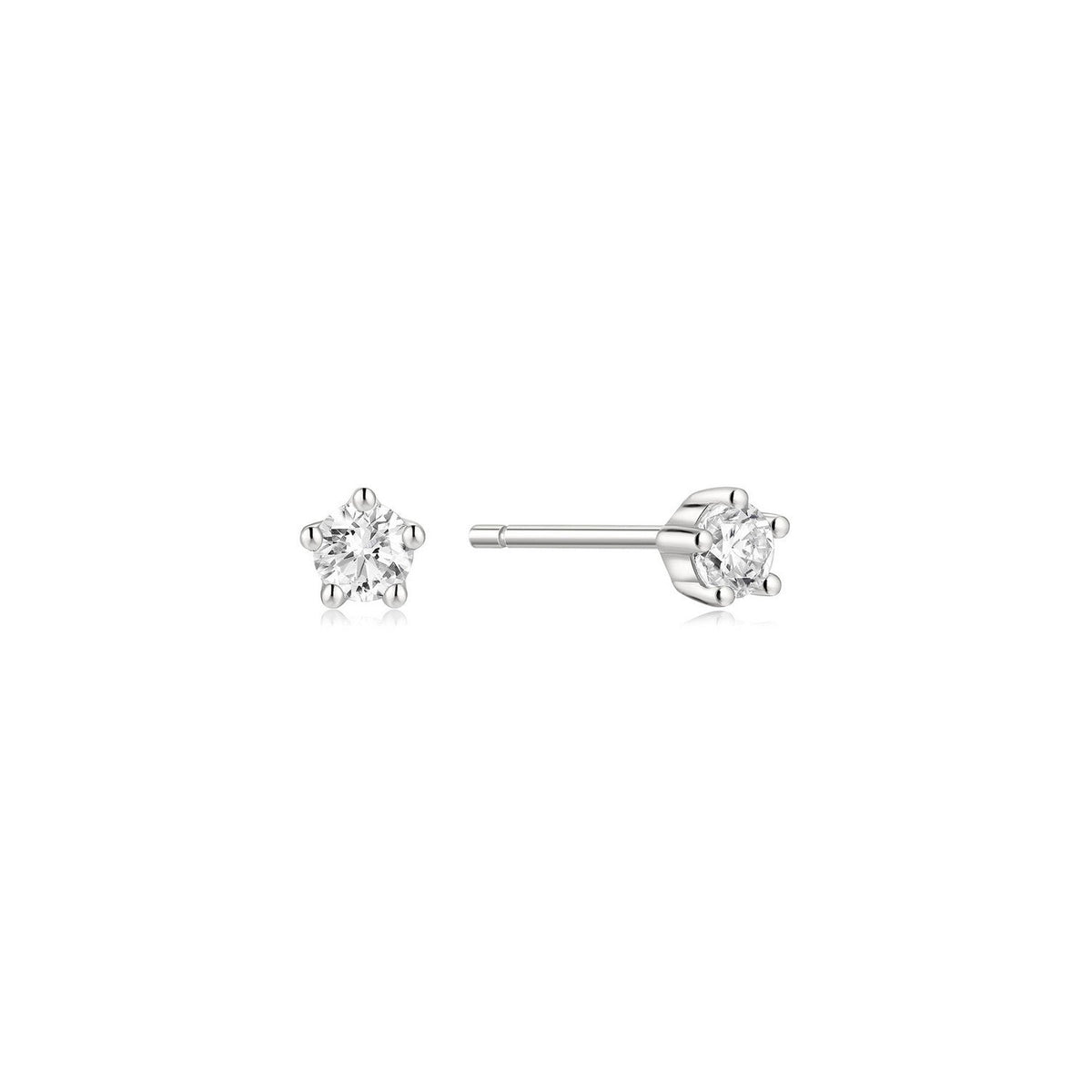 Ania Haie Fairy Dust Silver Mini Five-Prong Sparkle Stud Earrings E079-04H