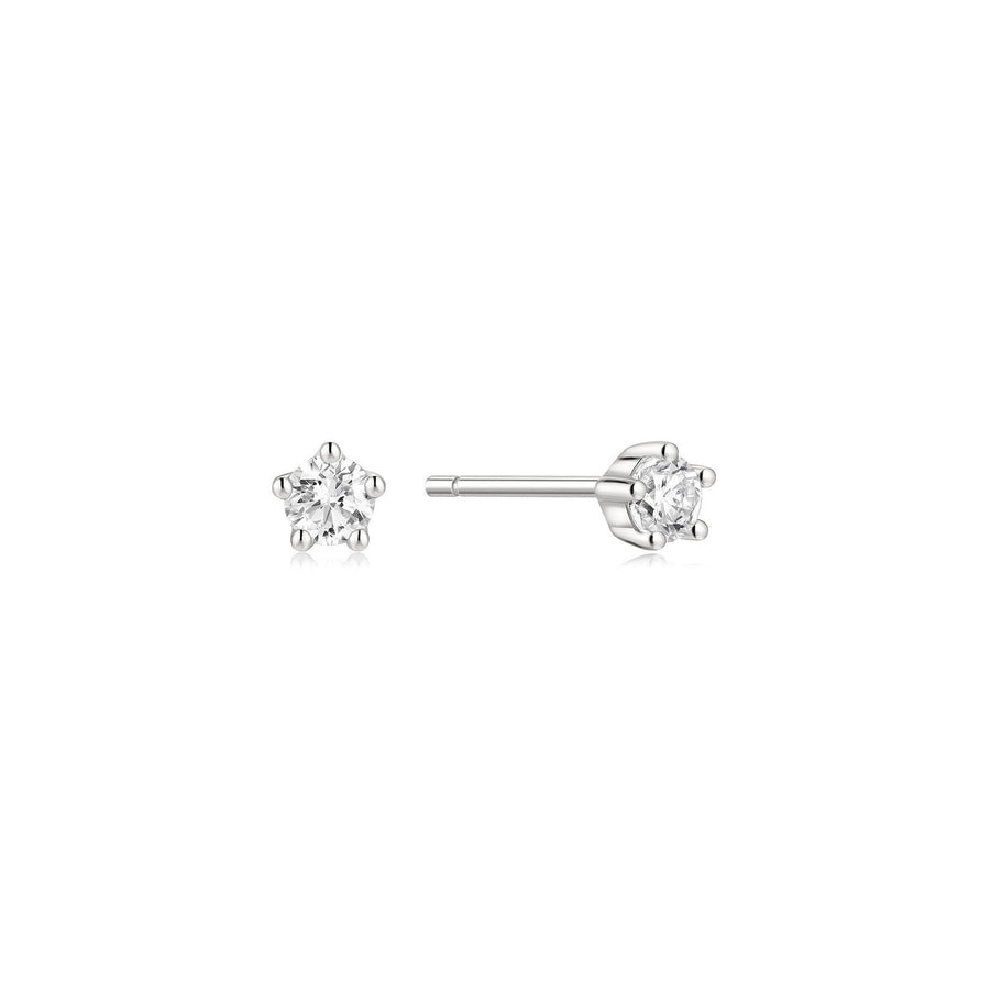 Ania Haie Fairy Dust Silver Mini Five-Prong Sparkle Stud Earrings E079-04H