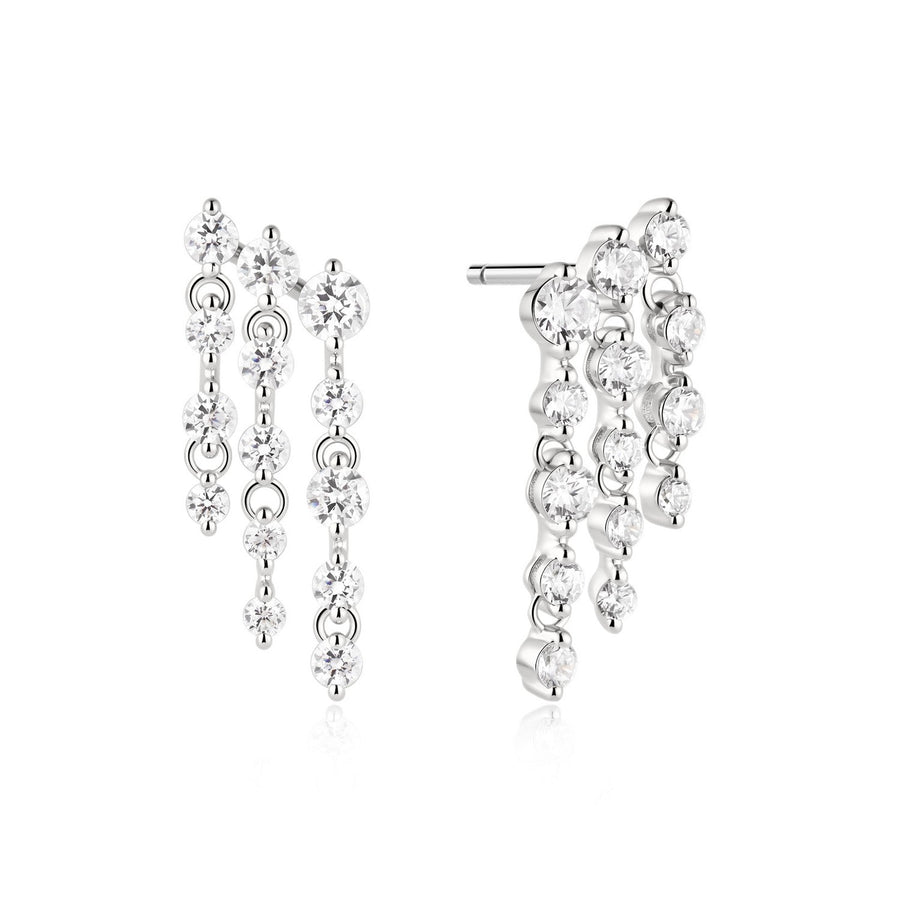 Ania Haie Fairy Dust Silver Triple Fringe Stud Earrings E079-06H