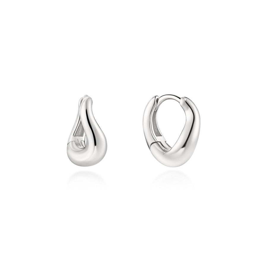Ania Haie Fairy Dust Silver Wave Huggie Hoop Earrings E079-11H
