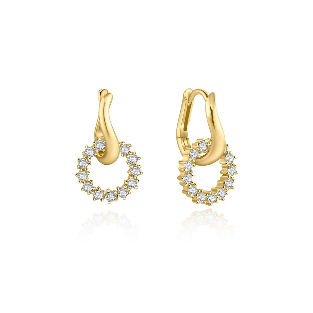 Ania Haie Fairy Dust Gold Pave Interlocked Huggie Hoop Earrings E079-12G