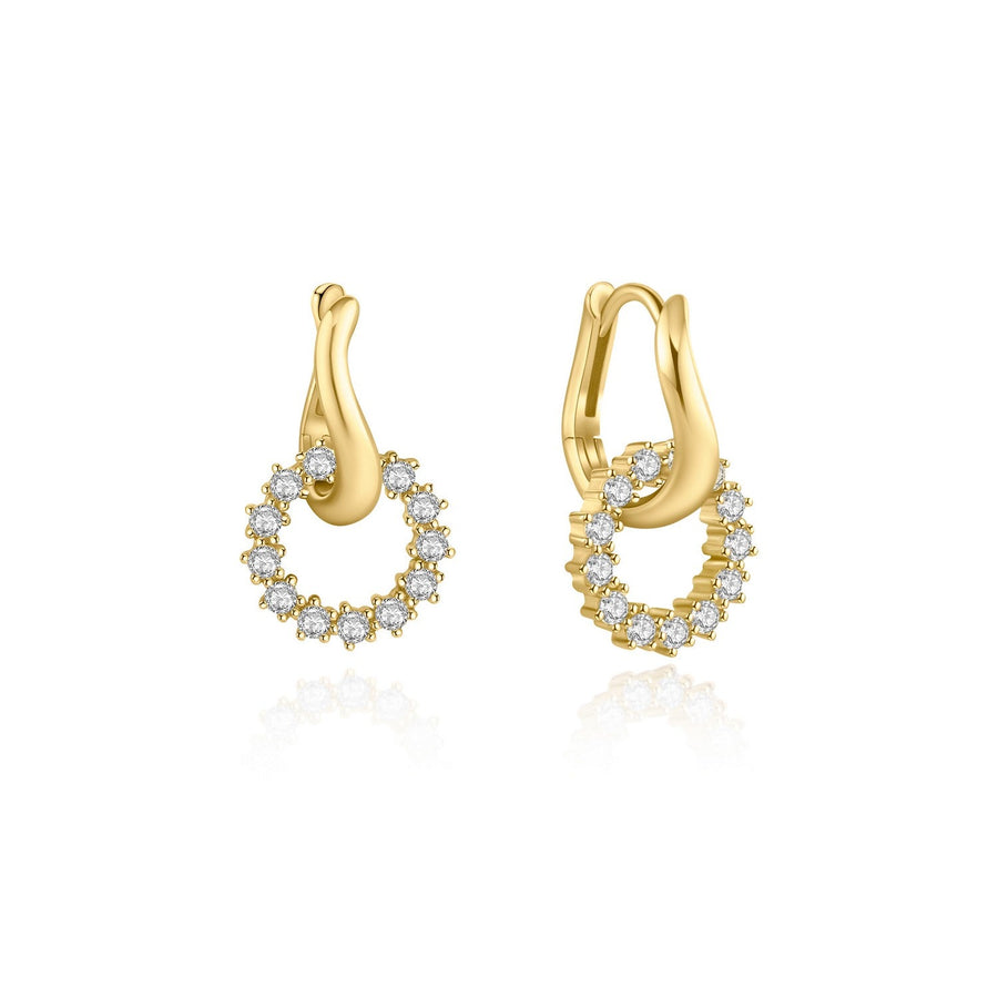 Ania Haie Fairy Dust Gold Pave Interlocked Huggie Hoop Earrings E079-12G