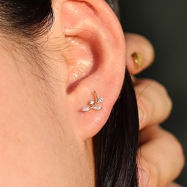 Cubic branch climber earrings-3