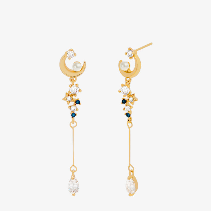 Blue milkyway dangle earrings-0