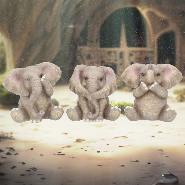 Three Baby Elephants Figurine Elephant Ornaments E3757K8