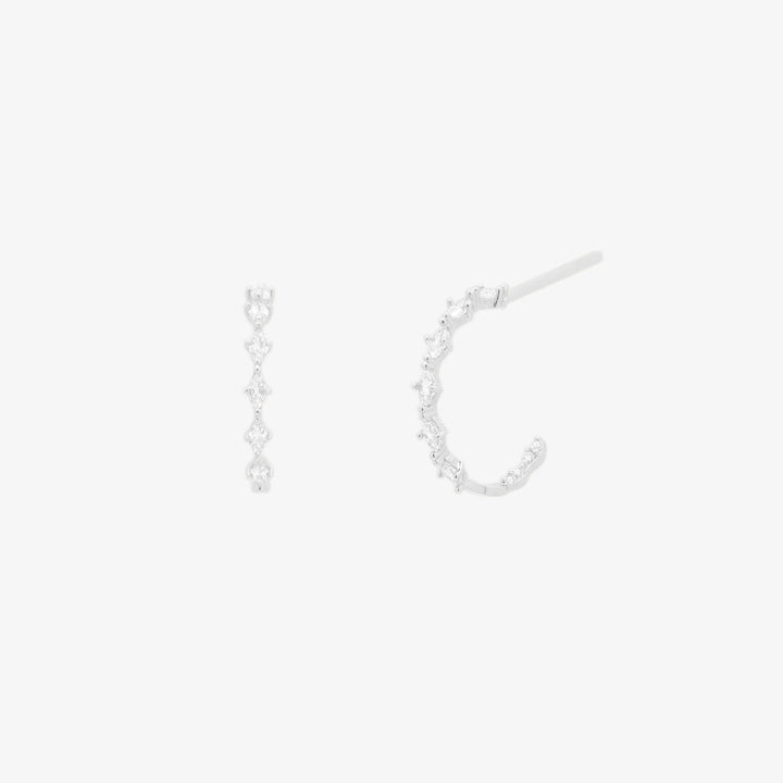 Relay cubic semi-hoop earrings-4