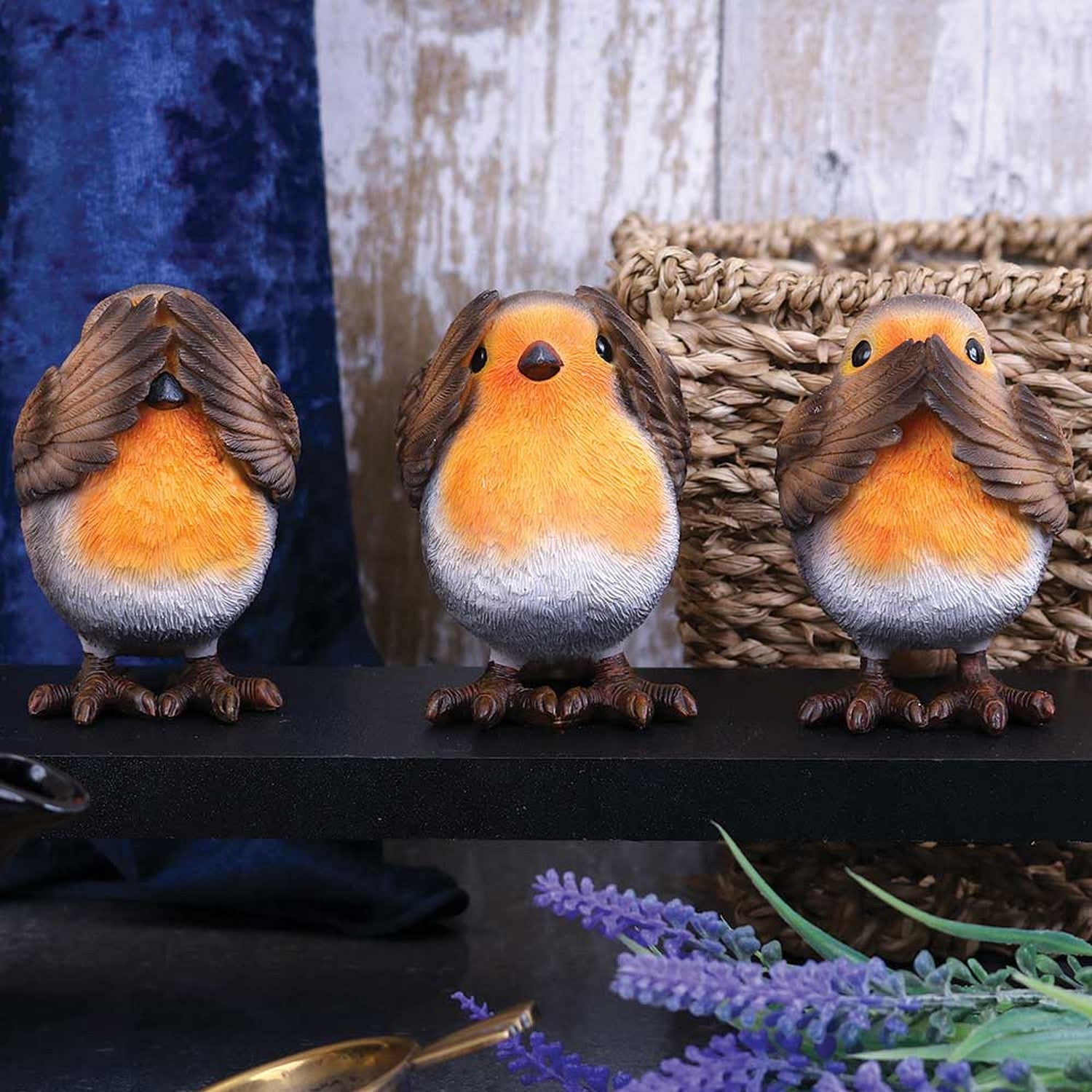 Three Wise Robin Figurines 8cm E4572N9