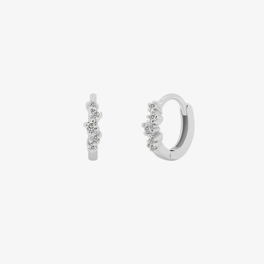 Cubic bunch huggie earring-5