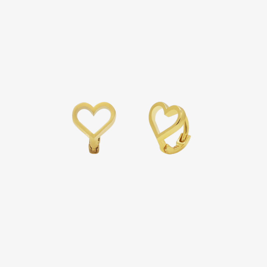 Line Heart Huggie Earring