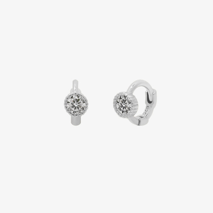 Single cubic huggie earring-5
