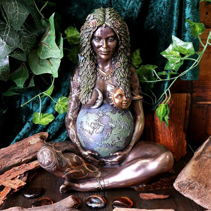 Ethereal Mother Earth Gaia Art Statue Bronze Figurine E4986R0
