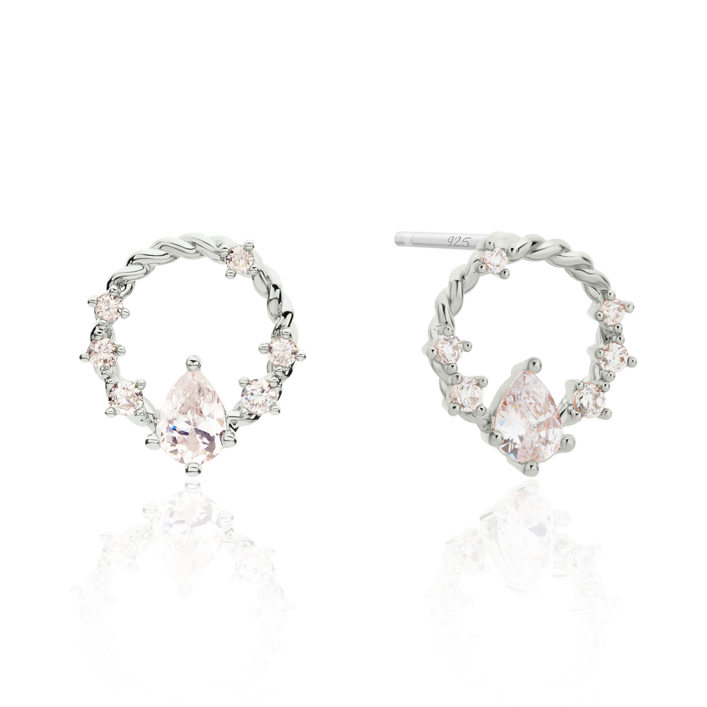 Cubic circle rope earrings