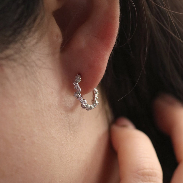 Pastel cubic semi-hoop earrings-3