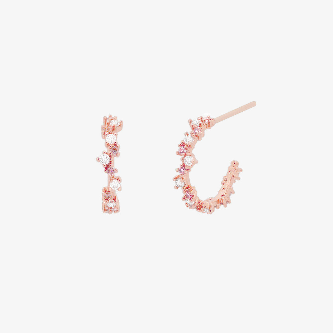 Pastel cubic semi-hoop earrings-6