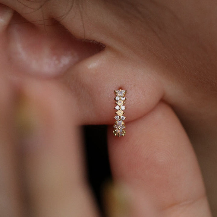 Snowflake semi-hoop earrings-1