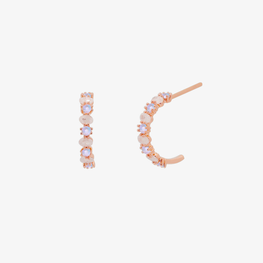 Pastel moonstone semi-hoop earrings-5