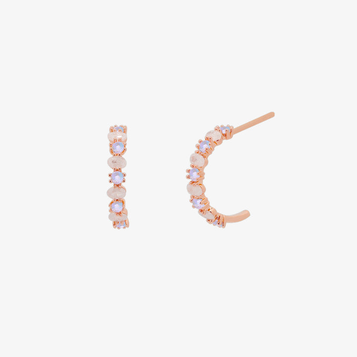 Pastel moonstone semi-hoop earrings-5