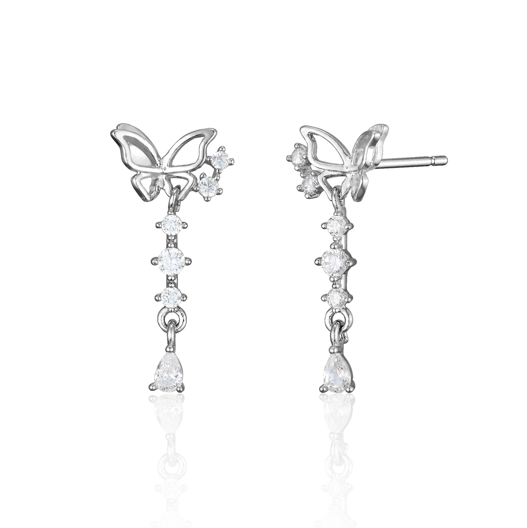Butterfly drop earrings-6
