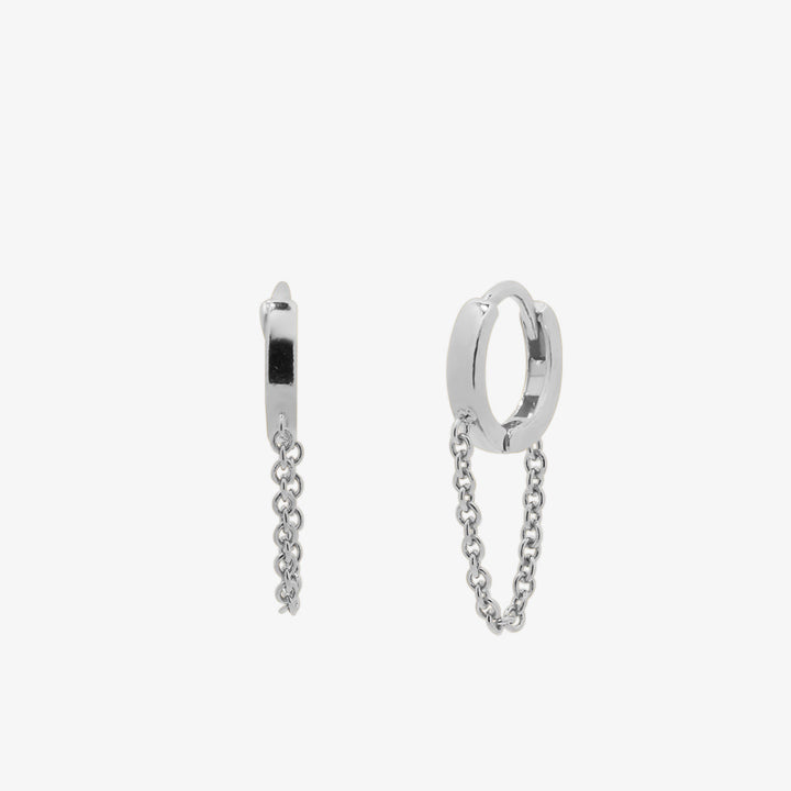 Chain drop huggie earring-5