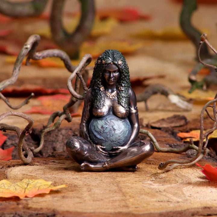 Mini Bronze Mother Earth Art Figurine 8.5cm E5777U1