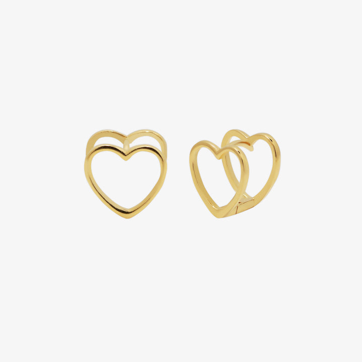 Heart silhouette huggie earrings-0