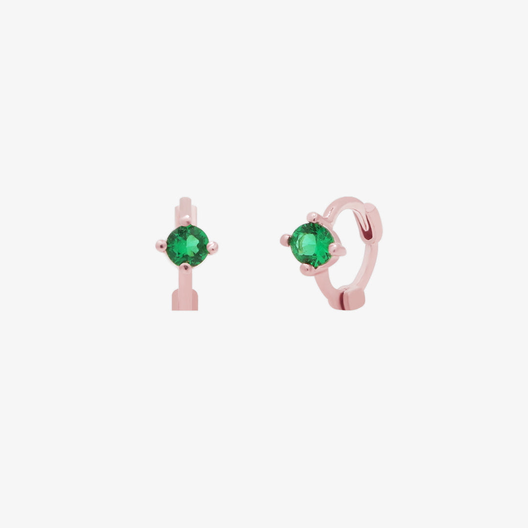 Single green onyx huggie earring-6