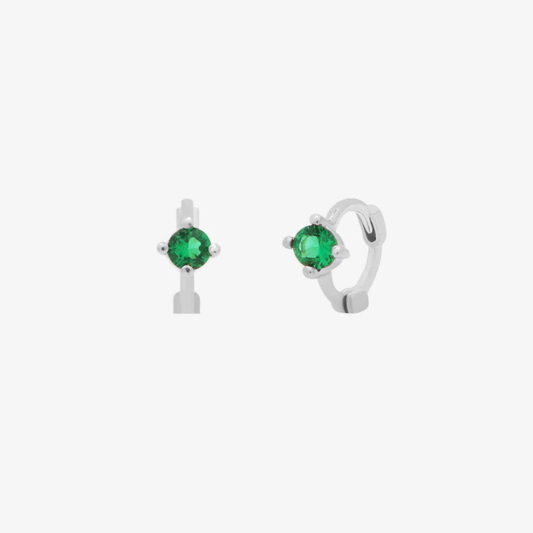 Single green onyx huggie earring-5