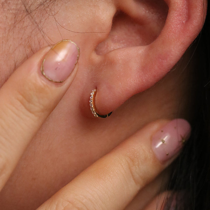 Classic Pave Huggie Earring-1