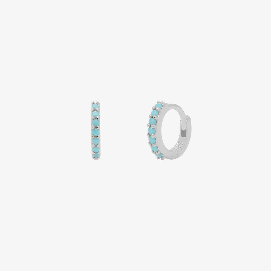 Turquoise Huggie Earrings-5