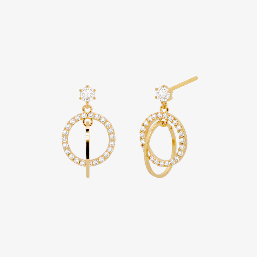 Circle charm dangle earrings