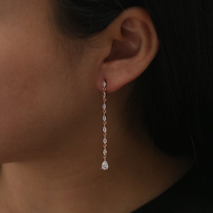 Tear drop cubic earrings-2