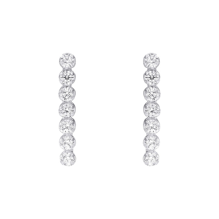 Beginnings Sterling Silver Cubic Zirconia White Earrings E6471C