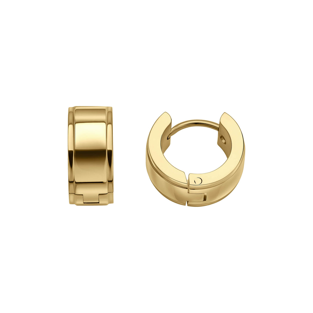 Gold Plated Polished Stainless Steel Hoop Earrings E6569