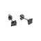 Stainless Steel Black Zirconia Stud Earrings E6571B