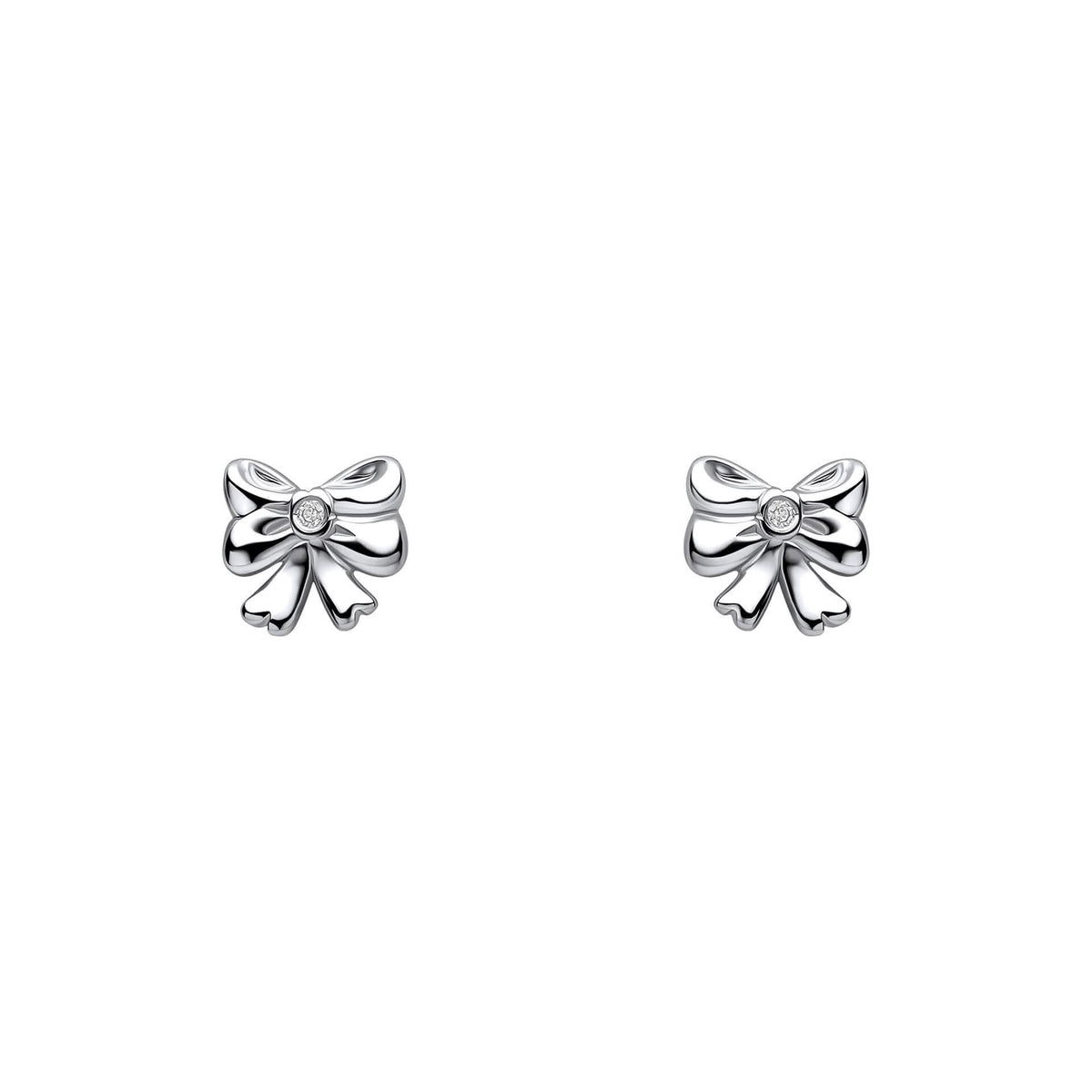 D for Diamond Sterling Silver Bow Stud Earrings E6587