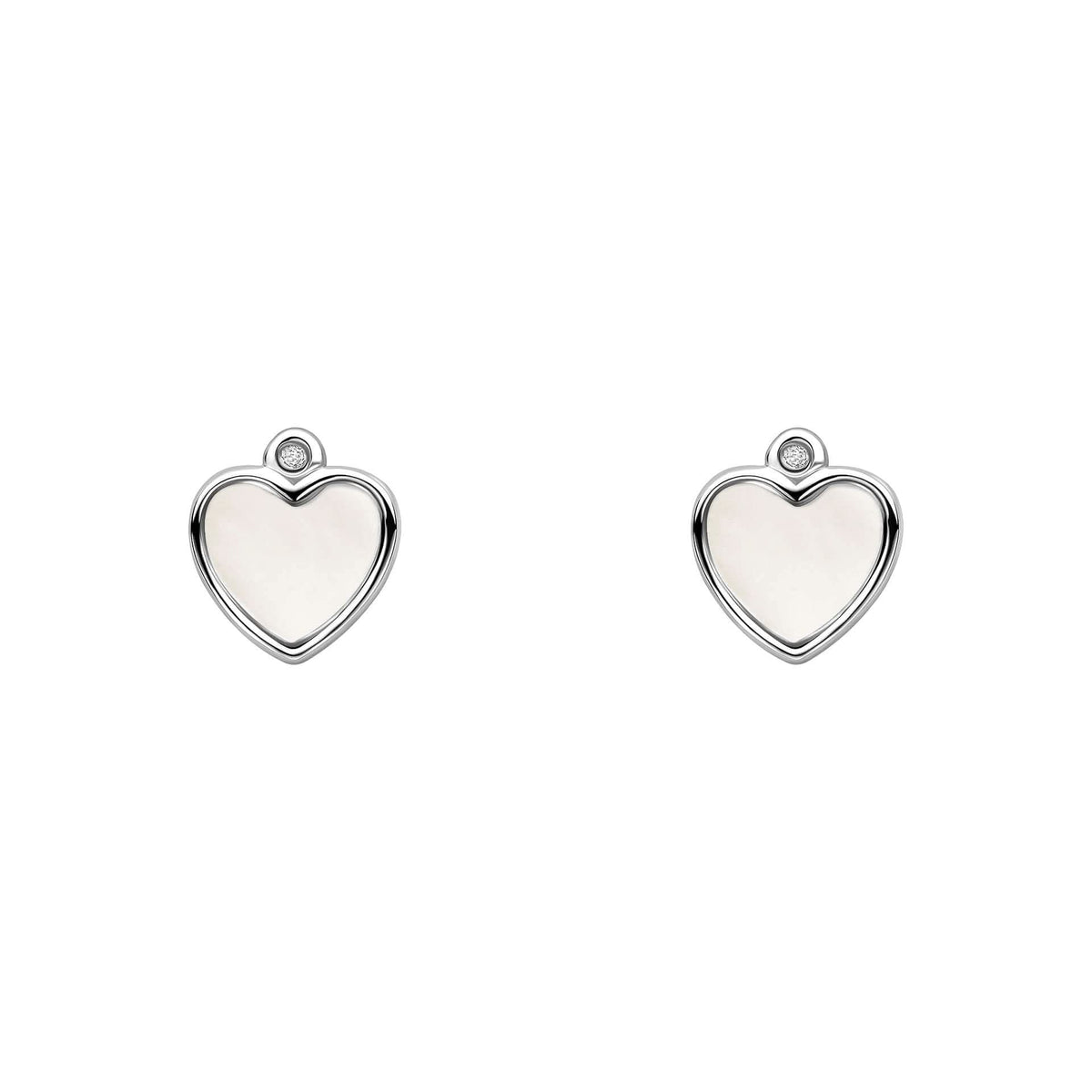 D for Diamond Sterling Silver Heart Pearl Earrings E6589P