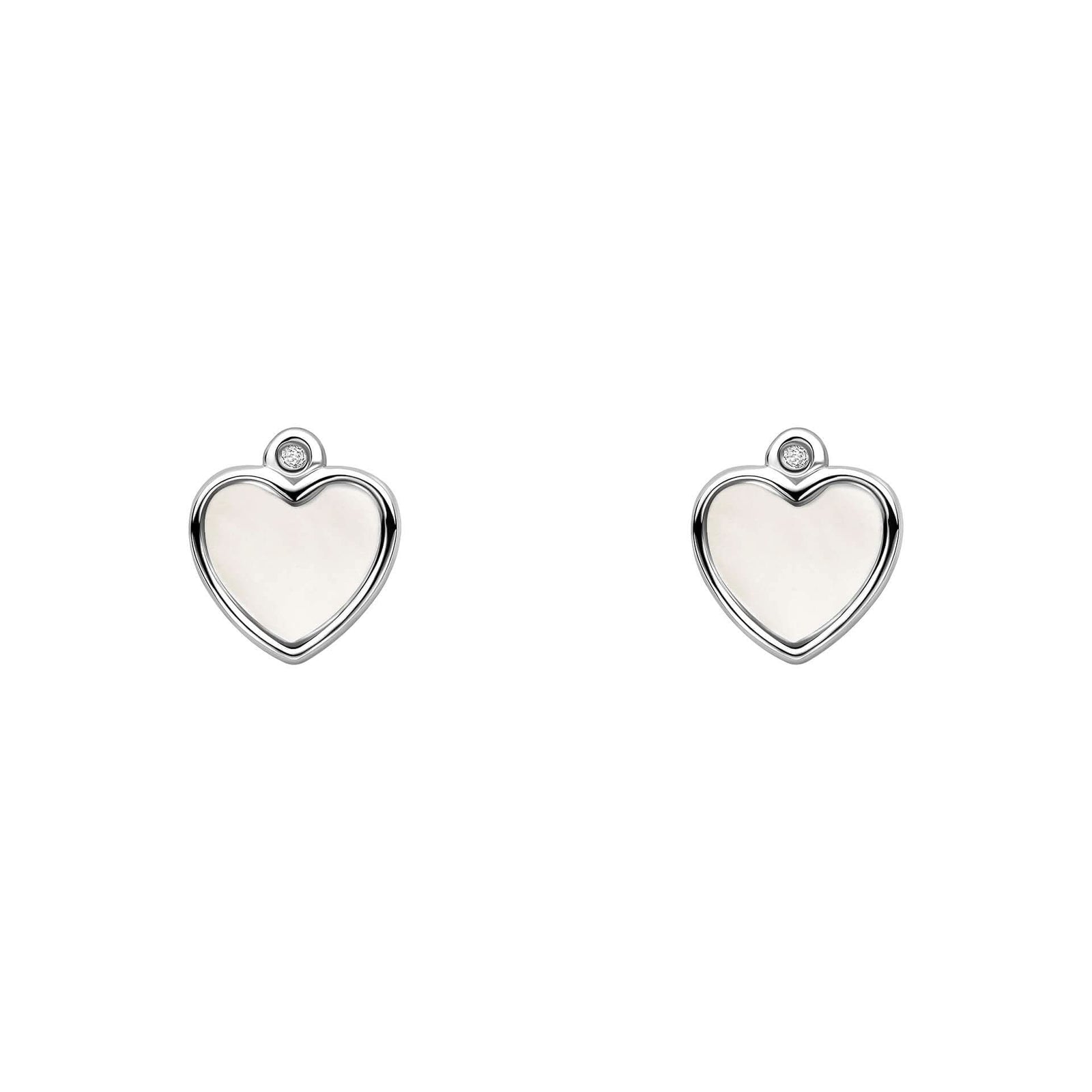 D for Diamond Sterling Silver Heart Pearl Earrings E6589P