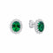 Diamonfire Oval Green Nano White Cubic Zirconia Stud Earrings E6590