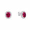 Diamonfire Oval Synthetic Ruby Cubic Zirconia Stud Earrings E6591