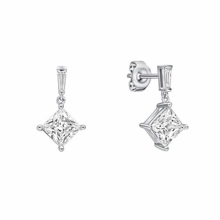 Diamonfire Cubic Zirconia Princess Cut Drop Earrings E6593