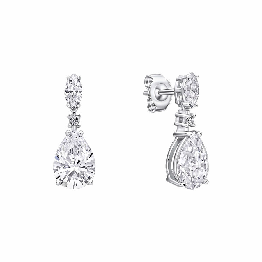 Diamonfire Cubic Zirconia Tear Drop and Marquise Drop Earrings E6594